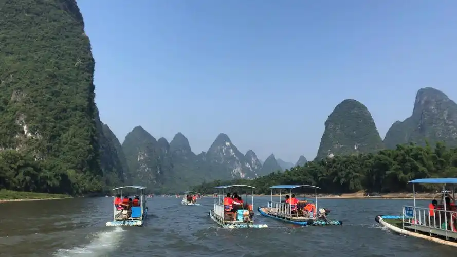 Relax on a bamboo raft ride
