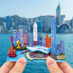 Hong Kong Landmark Resin Fridge Magnet: A Collectible Souvenir Featuring Iconic Tourist Attractions