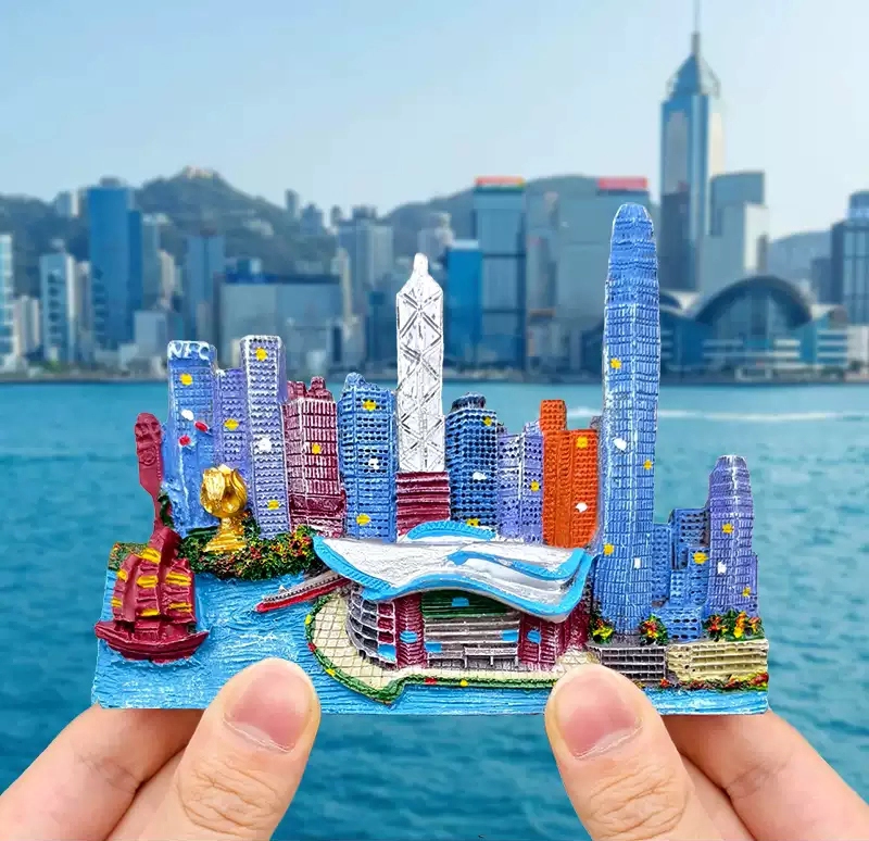Hong Kong Landmark Resin Fridge Magnet: A Collectible Souvenir Featuring Iconic Tourist Attractions