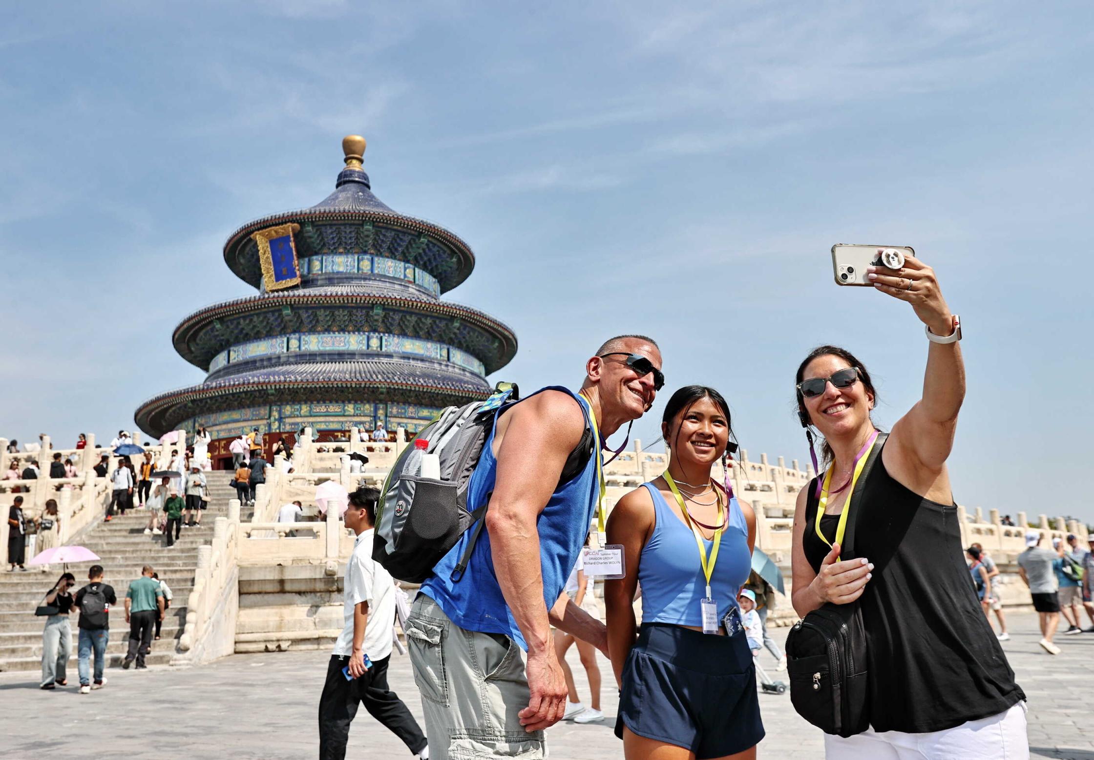 Tourists visiting China