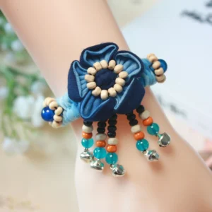 Bai Ethnic Handmade Tie-Dye Fabric Bracelet from Dali Ancient City, Yunnan