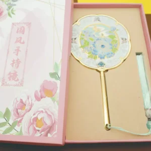 Handcrafted Enamel Luoyang Peony Mirror – Elegant Floral Souvenir Blending Xi’an-Luoyang Cultural Charm!