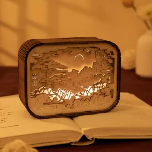Huangshan Wooden Night Light: Chinese-Style Illuminated Keepsake Inspired by Huizhou’s Cultural Heritage & Mountain Scenery
