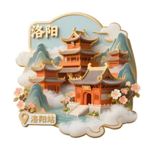 Luoyang Metal Relief Fridge Magnet – Iconic Landmarks & Cultural Motifs, Perfect Travel Souvenir!