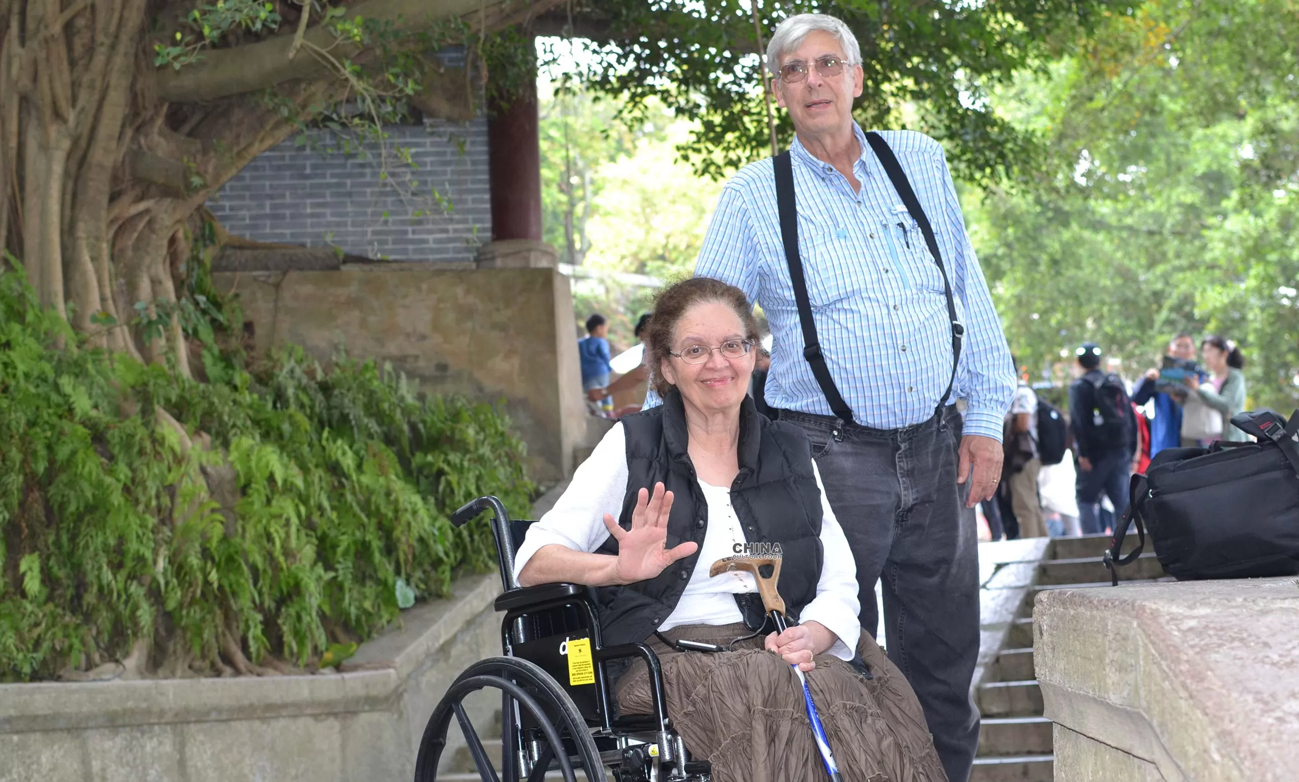 Happy family with elderly parent