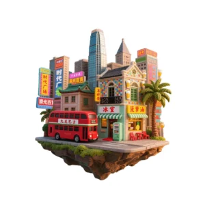 Hong Kong & Macau Fridge Magnet: Ruins of St. Paul’s & Skyline Landmarks – Vibrant Metal Souvenir with Strong Magnet